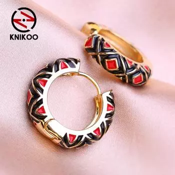 KNIKOO круглые серьги-клипсы для женщин, модные серьги с цветком, ювелирные изделия для подарков на свадьбу разноцветный