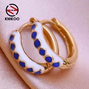 KNIKOO маленькие круглые серьги-клипсы для женщин, модные серьги-кольца, ювелирные изделия для свадебной вечеринки, подарки, серьги с кубическим цирконием CZ A