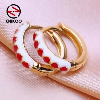 KNIKOO маленькие круглые серьги-клипсы для женщин, модные серьги-кольца, ювелирные изделия для свадебной вечеринки, подарки, серьги с кубическим цирконием CZ A