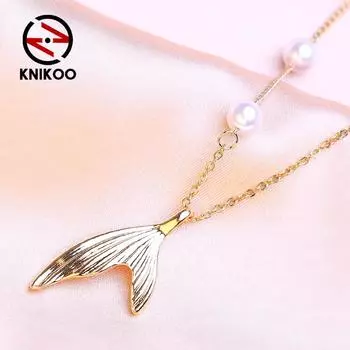 KNIKOO модное ожерелье женская подвеска для женщин жемчужное ожерелье для девочек подарок ювелирных изделий золотой