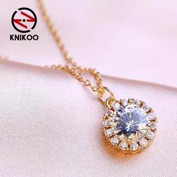 KNIKOO модное ожерелье женская подвеска для женщин девушка ожерелье с кубическим цирконием ювелирные изделия подарок белый