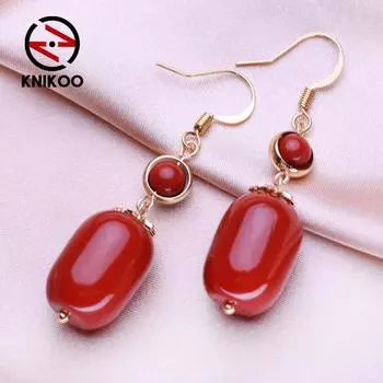 KNIKOO серьги-капли для женщин, модные красные длинные серьги, ювелирные изделия для подарков на свадьбу зелёный