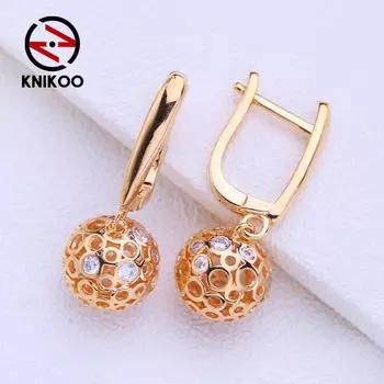 KNIKOO серьги-клипсы для женщин, модные длинные серьги-капли с кубическим цирконием, ювелирные изделия для свадебной вечеринки, подарки A