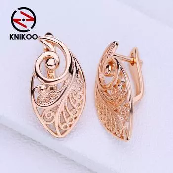 KNIKOO серьги-клипсы для женщин, модные полые серьги-гвоздики, ювелирные изделия для свадебной вечеринки, подарки A