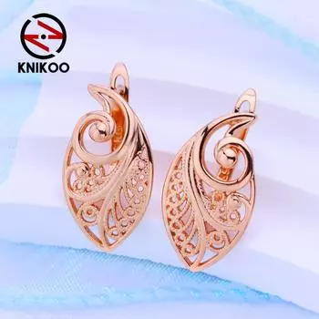 KNIKOO серьги-клипсы для женщин, полые модные длинные серьги-капли, ювелирные изделия для свадебной вечеринки, подарки A