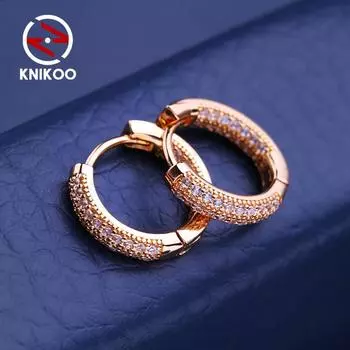 KNIKOO серьги-клипсы для женщин с кубическим цирконием, модные серьги-гвоздики с цветком, ювелирные изделия для свадебной вечеринки, подарки A