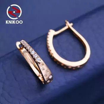 KNIKOO серьги-клипсы для женщин, синие циркониевые модные серьги-гвоздики, ювелирные изделия для свадебной вечеринки, подарки A