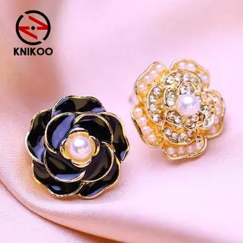 KNIKOO серьги с геометрическим цветком для женщин, модные серьги, ювелирные изделия для свадебной вечеринки, подарки, серьги-гвоздики A