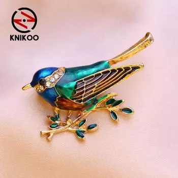 KNIKOO женская брошь в виде птицы, масляная булавка, модная дикая брошь для женщин розовый
