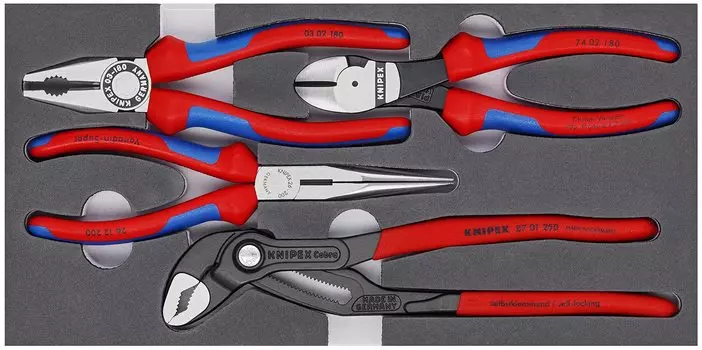 KNIPEX 002001V15 Pliers set with urethane tray 002001V15