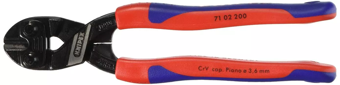 Knipex 71 02 200 SB Cobolt Компактный болторез Черный сплав с тонкой рукояткой 200 мм Многокомпонентный (Блистерная упаковка)