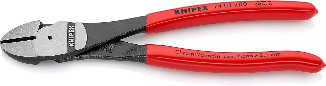 KNIPEX Heavy Duty Diagonal Cutting Pliers Hard 7401-200 (for Wires) (SB) чёрный