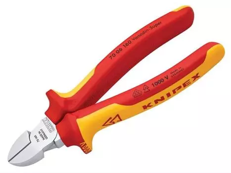 KNIPEX Insulated diagonal nipper 1000V insulation Total length 140mm 7006-140