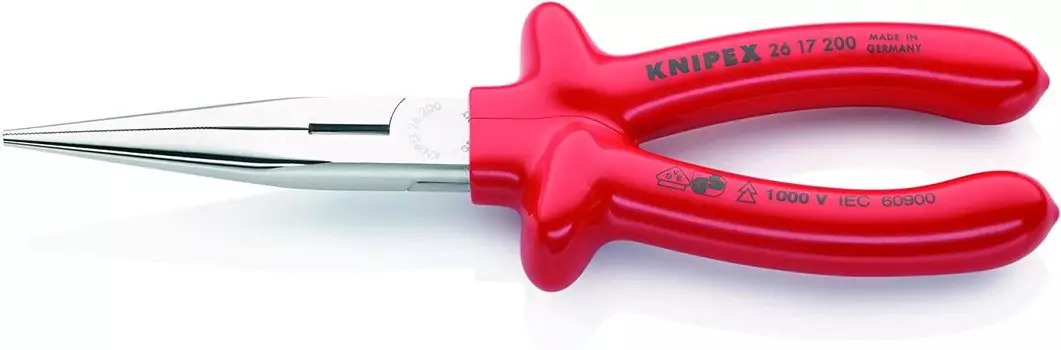 Изолированные плоскогубцы KNIPEX 1000 В 2617-200 с длинными губками