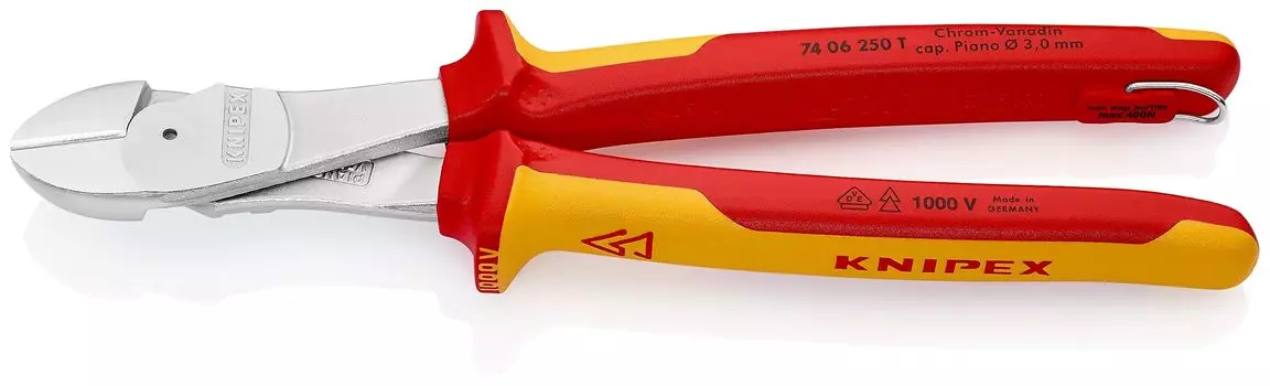 KNIPEX Nipper Insulated strong diagonal nipper Fall prevention 7406-250TBK (BK)