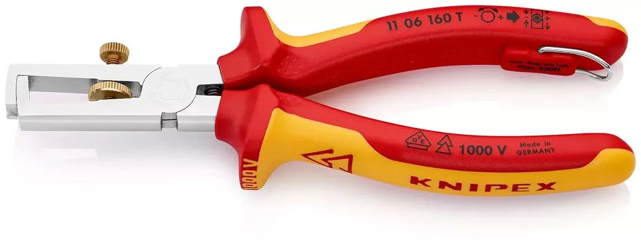 KNIPEX Wire Stripper KNIPEX Insulated End Wire Stripper Fall Proof 1106-160TBK (BK) 1106-160TBK