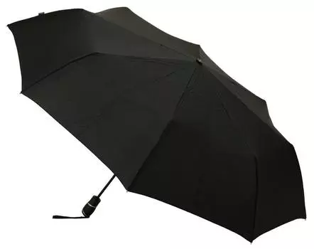 Knirps Folding Automatic Type Imported Large Size Big Duomatic Safety Diameter Black Umbrella, One-Touch Open/Close [Regular Product] [8 Ribs, 123cm] чёрный