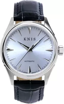 KNIS Varnish Сделано в Японии Автоматические часы Сапфировое стекло 10 АТМ Водонепроницаемость Механические Ледяной Голубой Кожа Мужские KN001-IBLBLLE