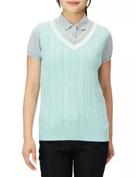 knit vest Golf C22219200 S [Callaway] Women s V-neck (cable knit) / / 1110_Blue