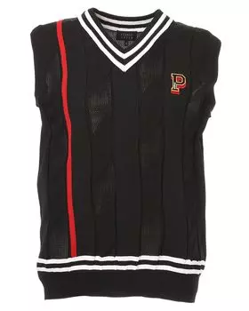 knit vest Golf Navy 4 [Pearly Gates] Men s V-neck (UV protection/diagonal cable) / / 053-5173201 120_Dark [M]
