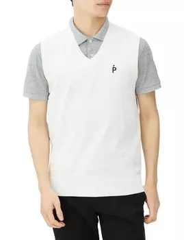 Knit Vest Light Plug 50 5 [Pearly Gates] Men s / 053-3273801 030_White [L]