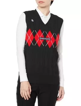 Knit Vest PY Argyle Intarsia Navy 2 [Pearly Gates] Women s / 055-3273906 120_Dark [L]