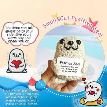 Knitted Doll Ornaments Doll Cute Positive Energy Hand-woven Doll Seal One Size