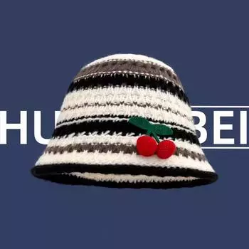 Knitted Hollow Fisherman Hat, Women s Spring And Autumn Warm Hat, Versatile Temperament, Face Enhancing Small Bucket Hat 56-58CM