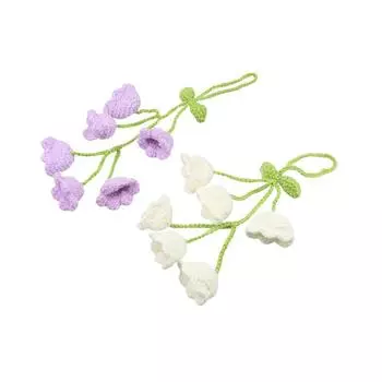 Knitted Pendant Hand Knitted Car Pendant Bellflower Car Interior Hanging Accessories Rear View жёлтый