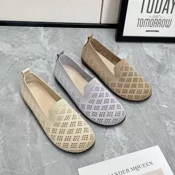 Трикотажные туфли с мягкой подошвой из сетки на каждый день 35 хаки