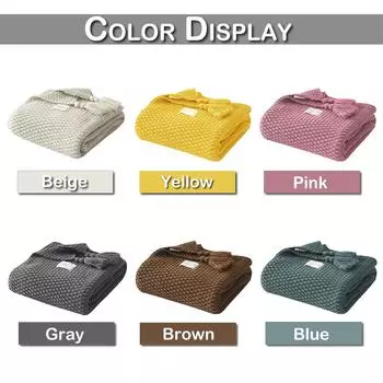 Вязаный плед для дивана, дивана, супермягкий декоративный плед для кровати, гостиной, сплошной стул, кисточки, одеяла, покрывало 110x150cm розовый