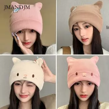 Knitted wool hat Children s stacking hat Autumn and winter warm fashion versatile warm Korean version Baotou cold hat show face