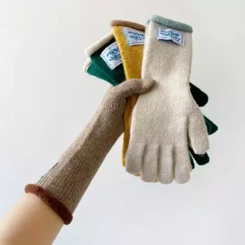 Knitted Yarn Gloves Knitted Touchscreen Gloves Women S Autumn And Winter Warm Macaron Color Loose Gloves 27 * 8cm