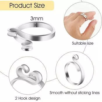 Knitting Crochet Loop Rings Knittied DIY Yarn Guide Finger Faster Holder Ring Thimble Adjustable Crocheter Sewing Tools Supplies
