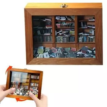 Книжная полка Anxiety с 200 мини-книгами Shake Away Anxiety Миниатюрная книжная полка из дерева Карман