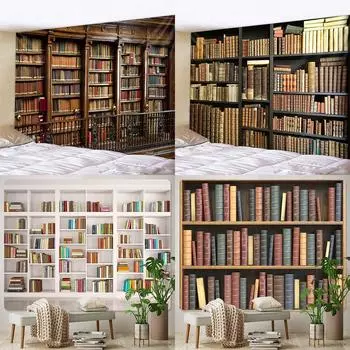 Книжная полка фоновая ткань большого размера домашний художественный гобелен богемный декоративный гобелен хиппи коврик для йоги листы диванное одеяло 100x75cm