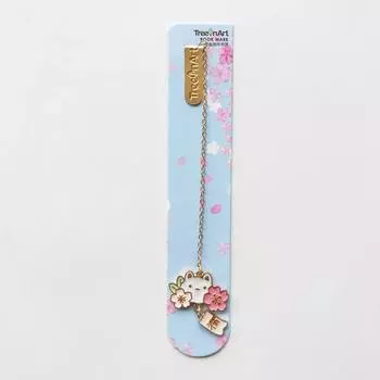 Книжные клипсы Закладка для страницы Читающая книга Бирка для книги Подвеска Закладка Романтическая сакура Металлическая закладка Кролик A