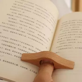Книжный пресс из цельного дерева Удобная подставка для большого пальца для книг Прессы для страниц книг Подставки-держатели Закладки Офисная подставка для большого пальца для книг Канцелярские принадлежности Beech Pressed Finger Buckle