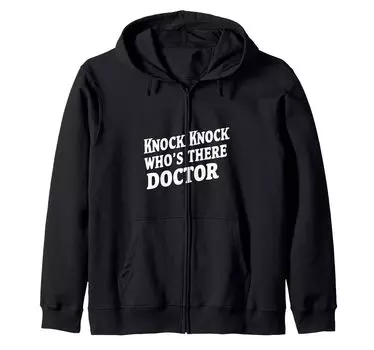 Knock Knock There Doctor Zip hoodie Who s _---- чёрный