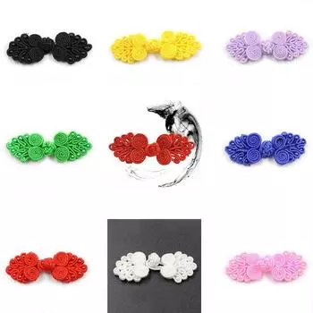 Кнопка 5 шт. застежка чонсам DIY костюм лента ручная работа панкоу для костюма Тан китайский узел лягушка синий