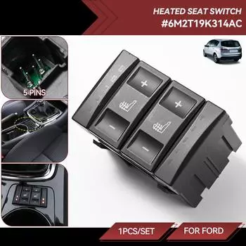 Кнопка электрического подогрева сидений, переключатель подогрева, управление BS7T19K314AB, подходит для Ford Mondeo MK4 S-MAX Galaxy MK3 2006-2015 6M2T19K314AC