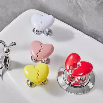 Кнопка для унитаза в ванной комнате, бесплатная простая установка, пресс для унитаза в форме сердца, ручка шкафа, украшение ко Дню святого Валентина красный