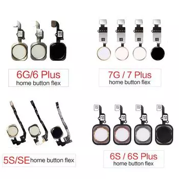 Кнопка «Домой» с датчиком Touch ID и гибким кабелем для iPhone 5 5C 5S 6 6s Plus 7 7Plus, запасные части for iPhone 5 чёрный