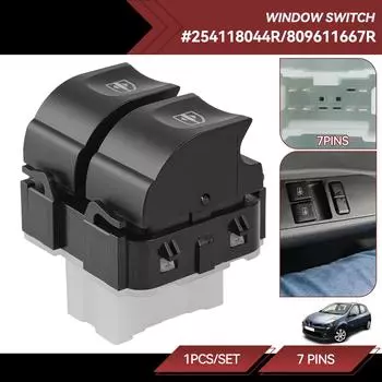 Кнопка двойного переключателя электрического стеклоподъемника 254118044R для Renault Clio 4 Traffic Captur Zoe Mercedes Benz Citan 809611667R 254117873R