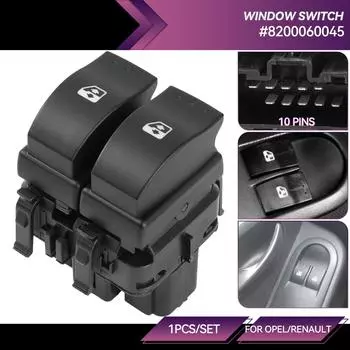 Кнопка главного переключателя электропривода стеклоподъемника со стороны водителя автомобиля 8200060045 подходит для Renault Clio II 2 1995-2016