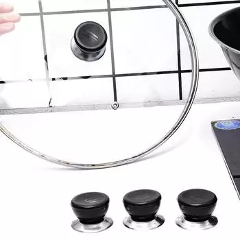 Кнопка крышки кастрюли из нержавеющей стали Бусина Ручка крышки кастрюли Ручка крышки кастрюли Пластиковая бусина