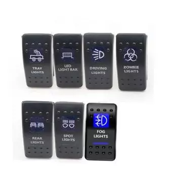 Кнопка мгновенного переключения передач для автомобиля, лодки, каравана, 12 В, водонепроницаемая, с двумя светодиодными лампами синего/зеленого/красного цвета, переключатель заднего хода