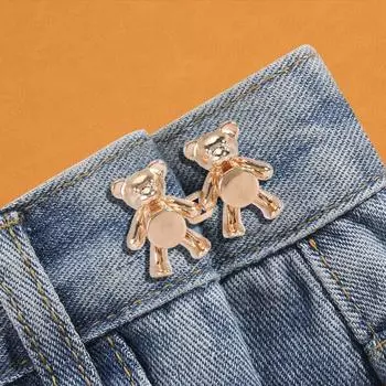 Кнопка на талии Bear, изменение талии брюк на небольшой артефакт, джинсы без проколов, без гвоздей, регулируемая пряжка для затягивания кнопки bright gold [1 pair]