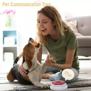 Кнопка общения с собаками. Кнопка обучения. Запись повторных команд. Кнопка разговора с домашним животным. Интерактивная кнопка разговора с собакой для веселого обучения. озеро синий