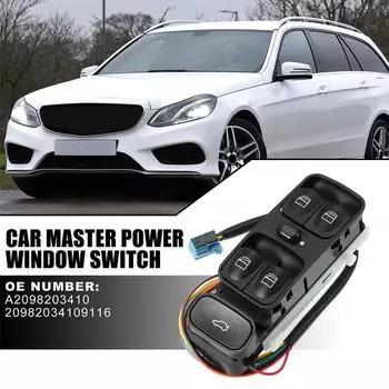 Кнопка переключателя питания стеклоподъемника для Mercedes W203 C200 CLK500 20982034109116 C180 C230 A2098203410, M7Q4 A-one size